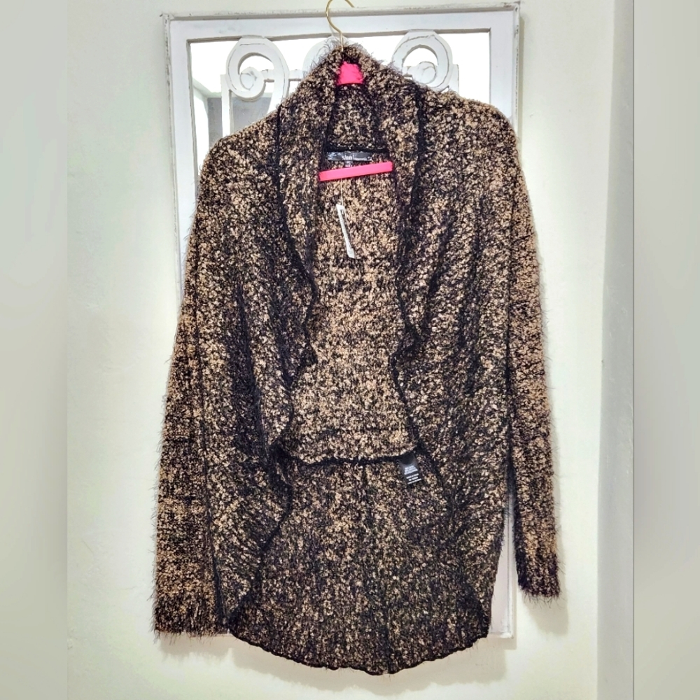 Cascading front cardigan sweater L petite